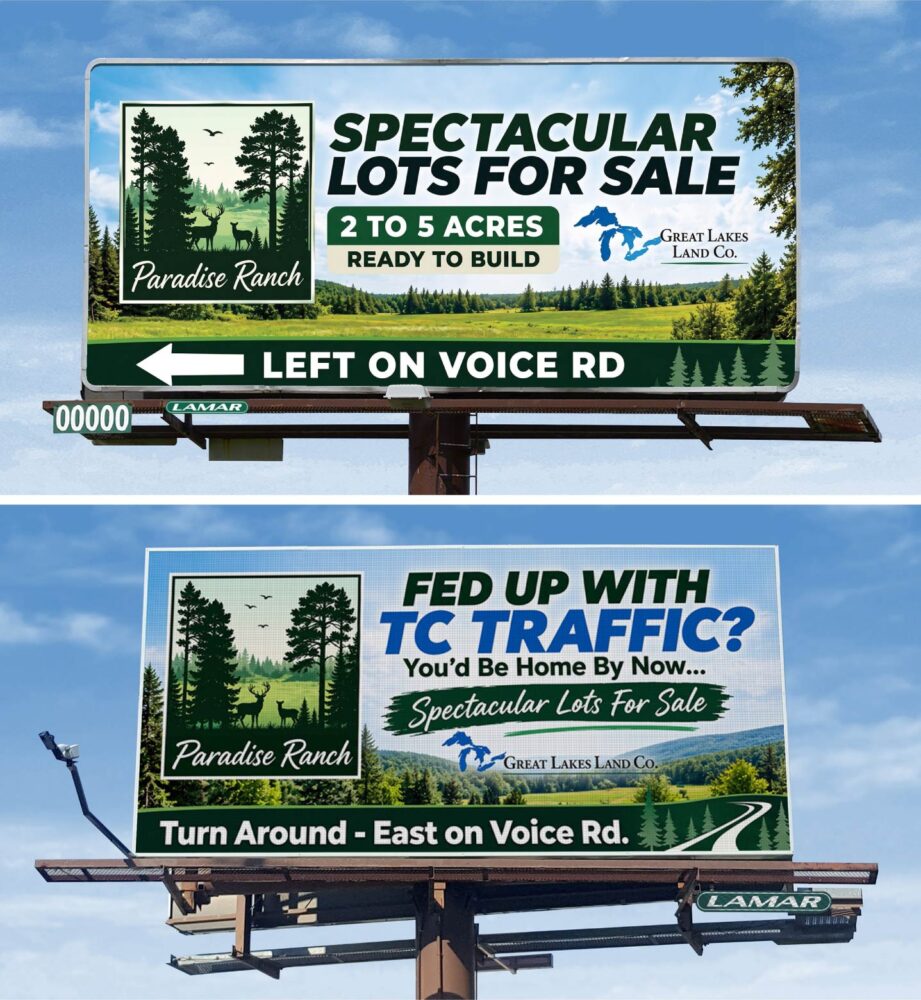 Traditional and digital LAMAR billboards.