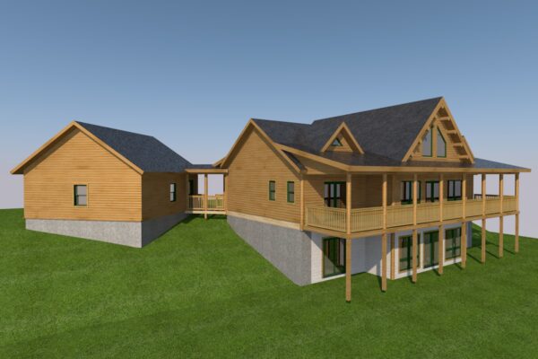 Big Sky log home rendering 1