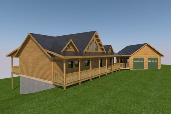 Big Sky log home rendering 3