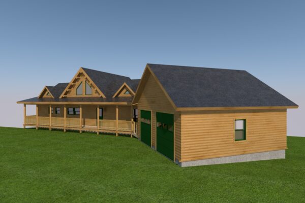 Big Sky log home rendering 4